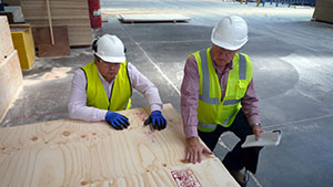 Mike Russell performing a panel inspection.